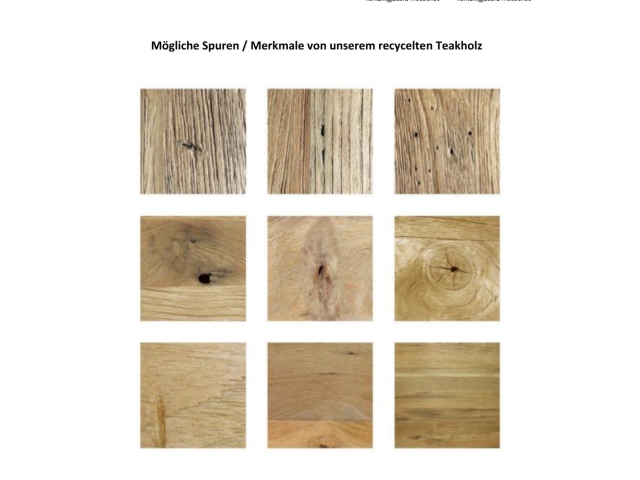 Zebra Oryx Tisch rund 135cm aus recyceltem Teakholz