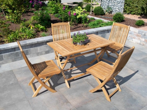 Zebra Poker Tisch 120x70x74cm aus Teakholz