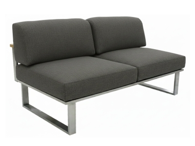 Zebra Belvedere Lounge 2-Sitzer, Mitte Set - inkl. Kissen Tuva medium grey