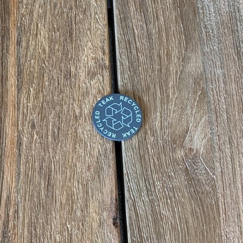 Zebra Unyx Bank 220x44cm aus recyceltem Teak mit HPL Design