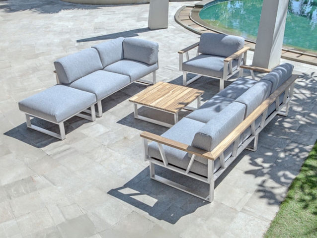 Zebra Belvedere Lounge 3-Sitzer Set - inkl. Kissen Olefin