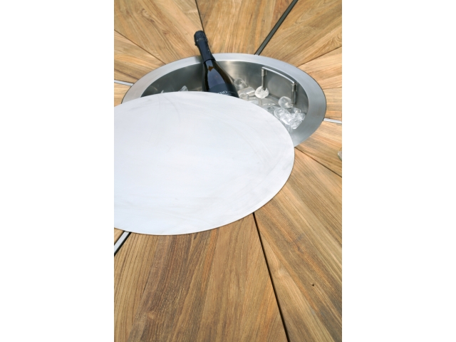 Zebra Oryx Edge Tisch rund 160cm aus recyceltem Teakholz