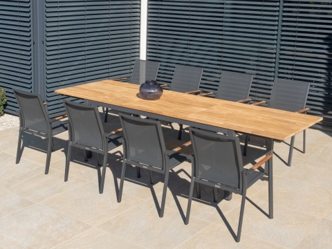 Zebra Hudson Ausziehtisch 170-240 x 100cm aus Teakholz geb&uuml;rstet