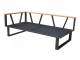 Zebra Belvedere Lounge 2-Sitzer, Armlehne links graphit Edelstahl Rahmen ohne Polster 156 cm x 82,5 cm x 75 cm