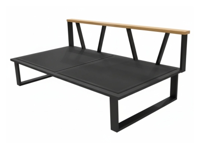 Zebra Belvedere Lounge 2-Sitzer Gestell, Mitte graphit Rahmen ohne Polster 148 cm x 82,5 cm x 75 cm