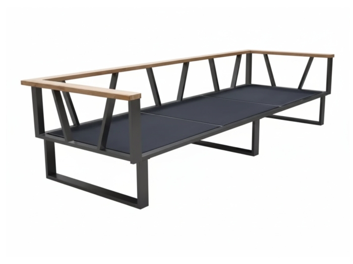 Zebra Belvedere Lounge 3-Sitzer Rahmen Edelstahl graphit ohne Polster 239 cm x 82,5 cm x 75 cm