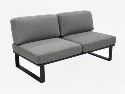 Zebra Belvedere Lounge 2-Sitzer, Mitte Set - inkl. Kissen Tuva tweed grey