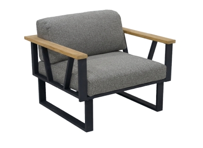 Zebra Belvedere Lounge Sessel Set - inkl. Kissen Tuva tweed grey