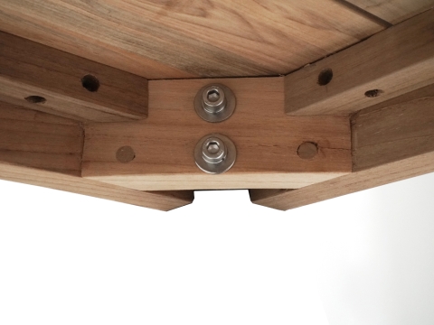 Zebra Derex Tischplatte 100x180cm aus recyceltem Teakholz