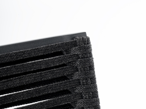 Zebra Fly Rope Stapelsessel graphite, Armlehnen Teak